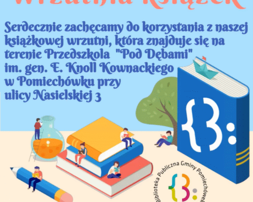 Informacja o możliwośc zostawiania książek we wrzutni